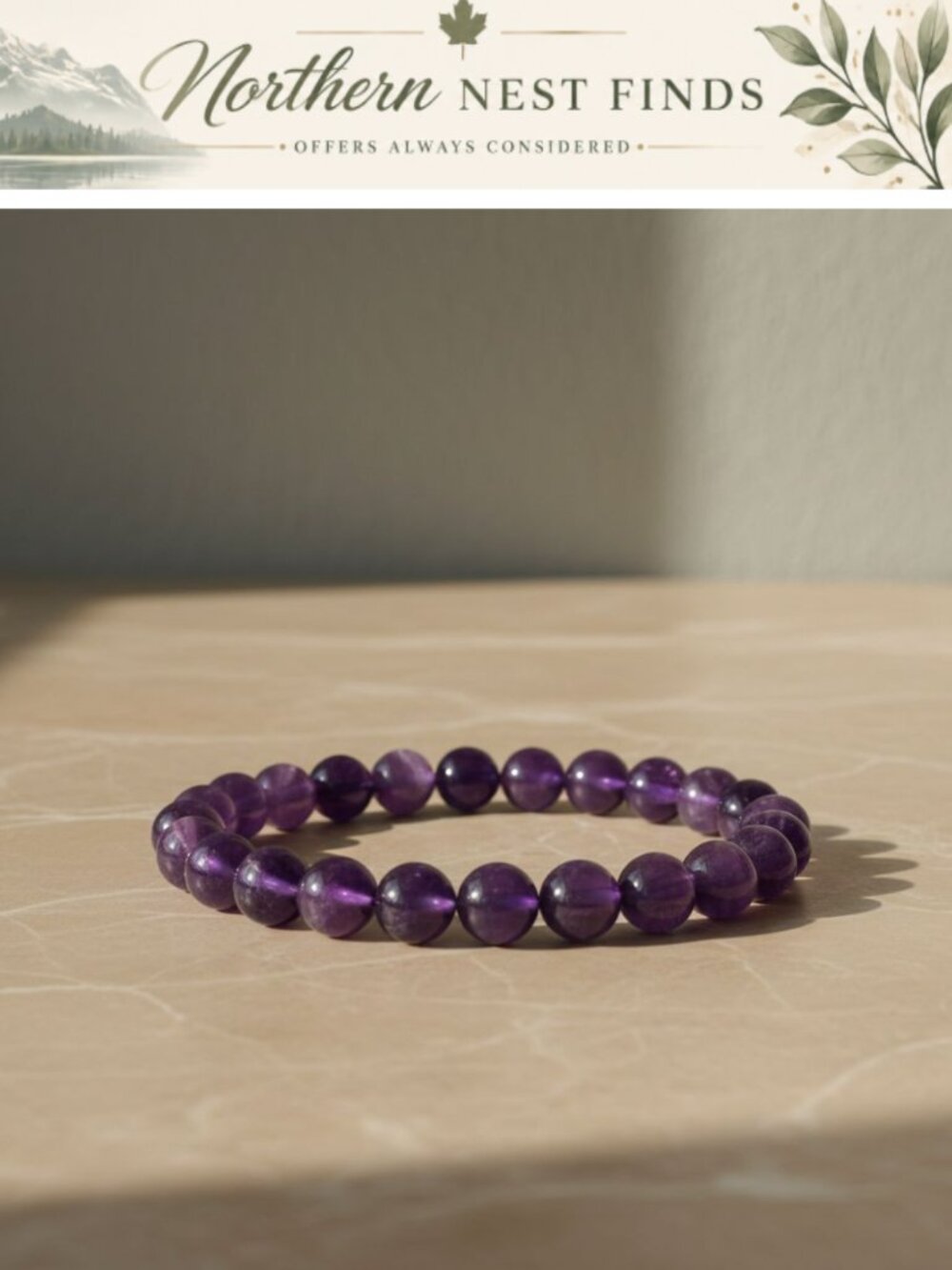 Handmade Natural Stone Crystal Beaded Bracelet Stretch 7" Women